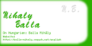mihaly balla business card