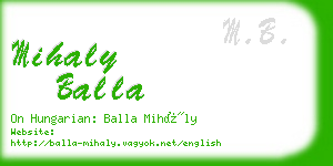 mihaly balla business card